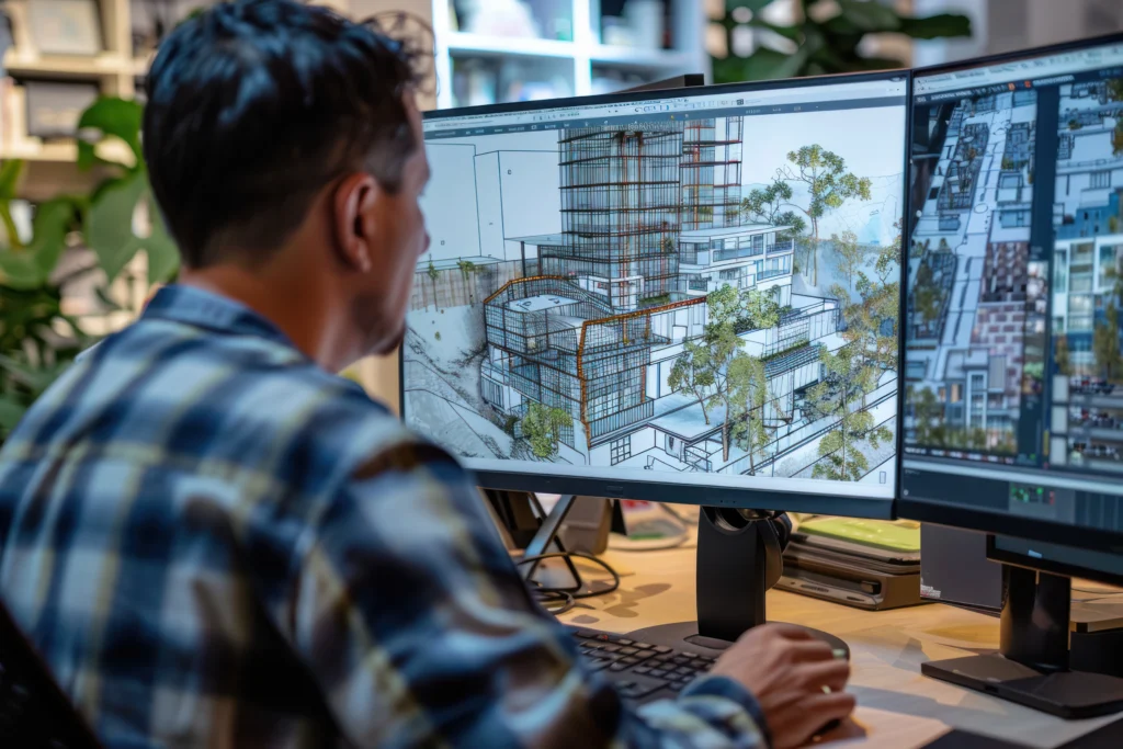 Modelo digital BIM 7D detalhado mostrando informações de gestão de facilities e manutenção de um sistema AVAC e projetos complementares.